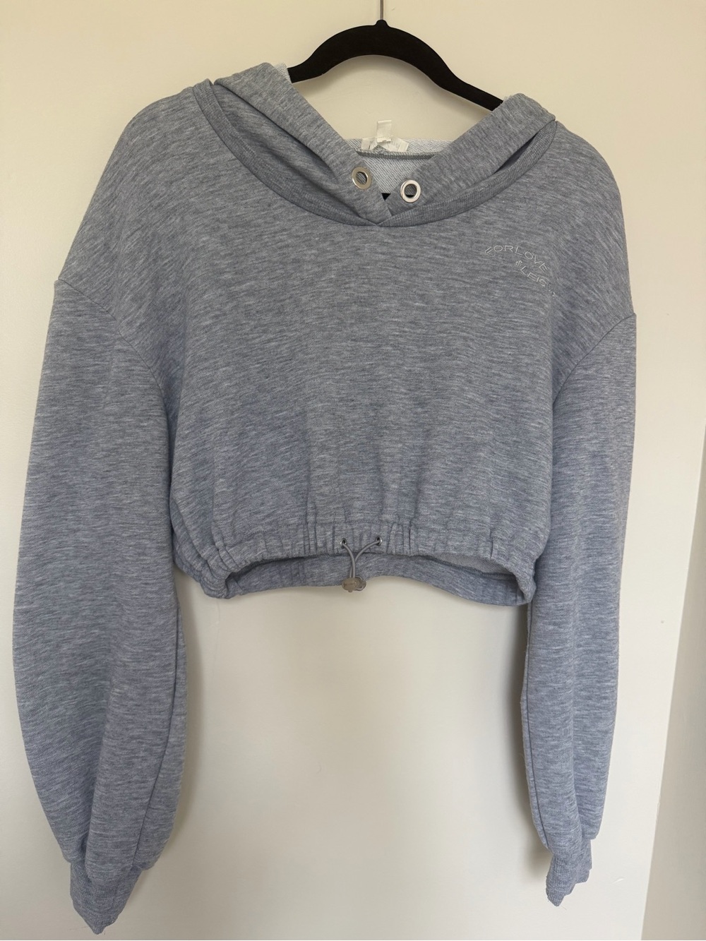 For Love & Lemons Cropped Hoodie in Gray Size Small Like New